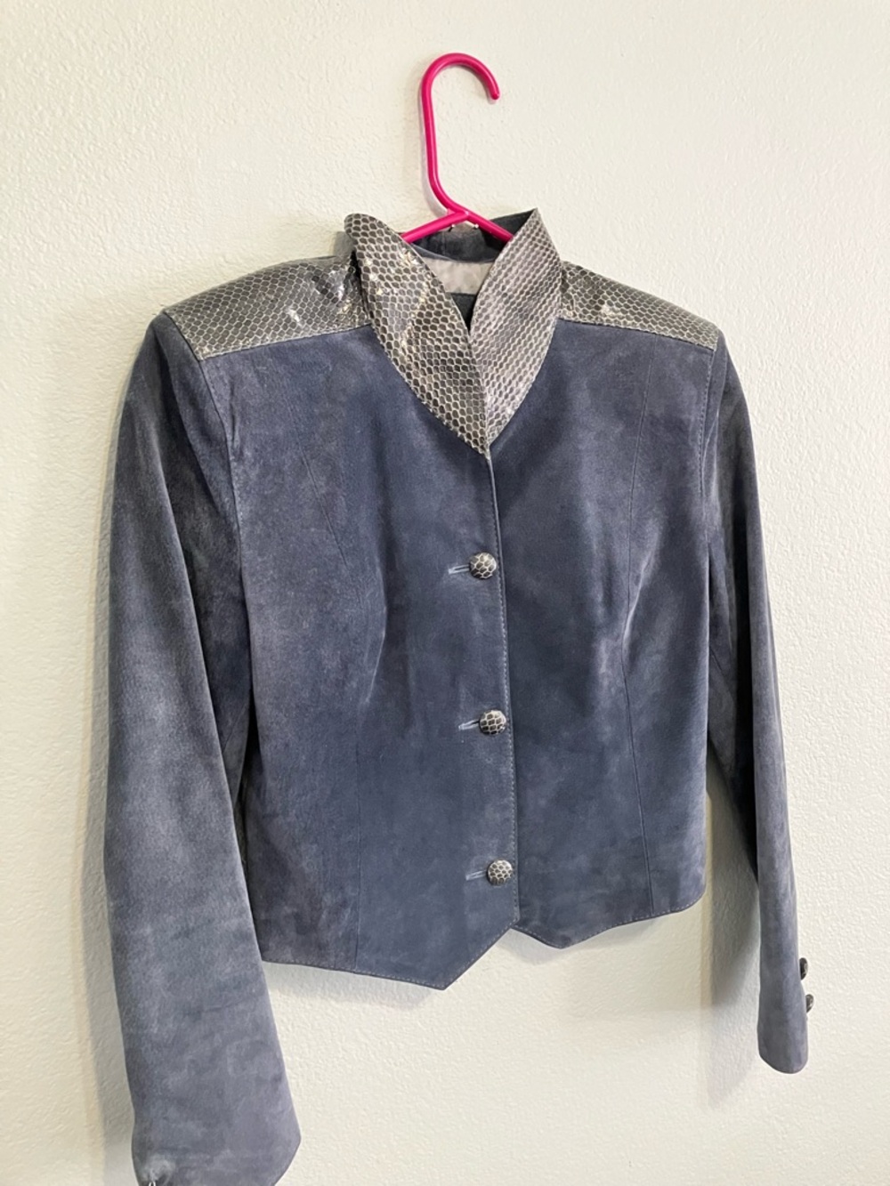 Beautiful Vintage Snakeskin and Suede Jacket by Gabriel Levy